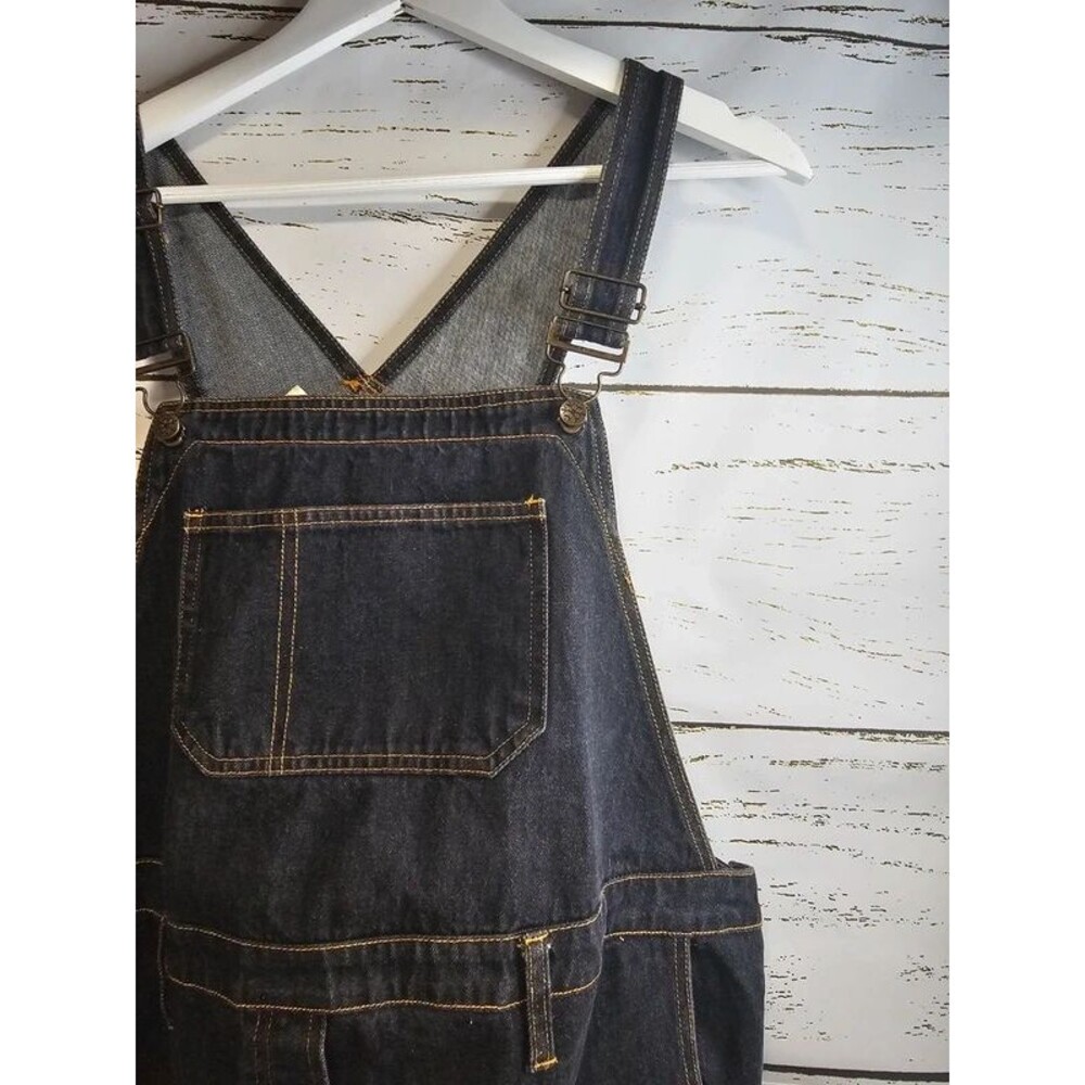Vintage Y2K Motherhood Maternity Denim Overalls Large 12/14 Wide Leg Carpenter